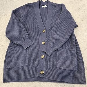 Aerie oversized blue cardigan sweater